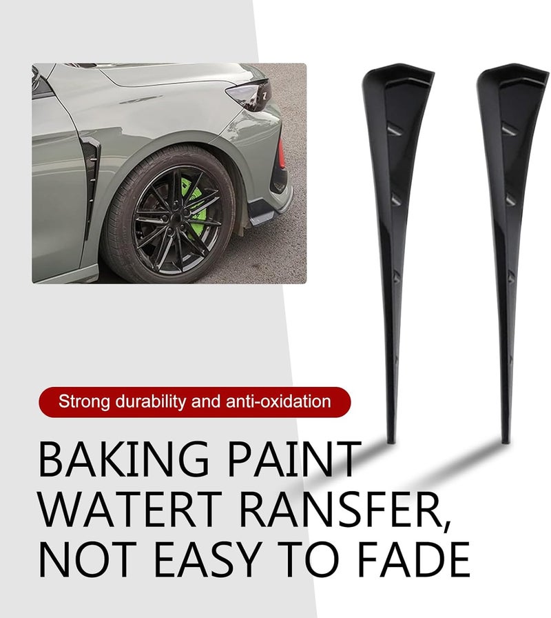 winterrock 2PCS Car Fender Side Vents, ABS Air Wing Vent Trim Sticker, Fender Decoration Sticker, Styling Auto Air Flow Intake Hole Spoiler Decor Cover, Universal Auto Exterior Accessories - Image 5